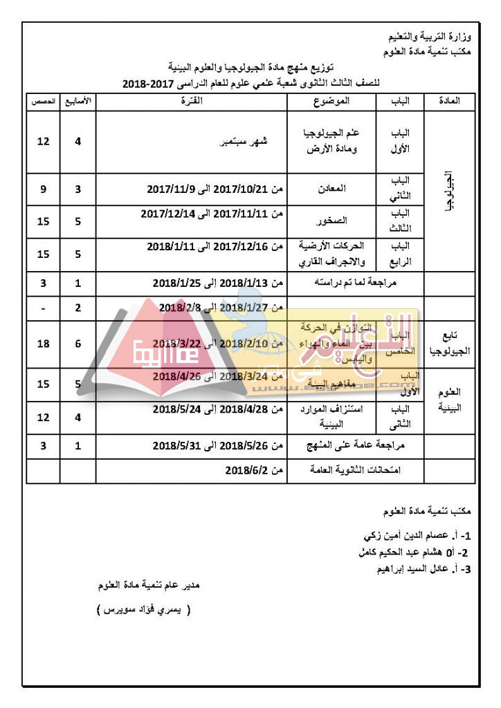 ج 724x1024 ننشر توزيع مناهج الجيولوجيا للمرحلة الثانوية العامة 2017 / 2018